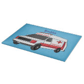 かわいい赤い救急車の漫画 カッティングボード (角)