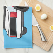 かわいい赤い救急車の漫画 キッチンタオル (四つ折り)