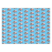 かわいい赤い救急車の漫画 テーブルクロス (正面(横))