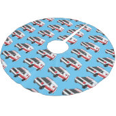 かわいい赤い救急車の漫画 ブラッシュドポリエステルツリースカート (アングル)