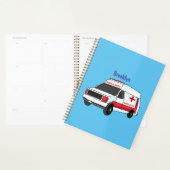 かわいい赤い救急車の漫画 プランナー手帳 (ディスプレー)