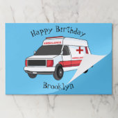 かわいい赤い救急車の漫画 ペーパーパッド (折り畳み)