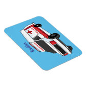 かわいい赤い救急車の漫画 マグネット (右側)