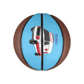 かわいい赤い救急車の漫画 ミニバスケットボール (縦)