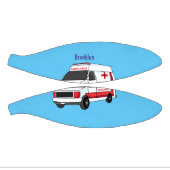 かわいい赤い救急車の漫画 ミニバスケットボール (パネル)