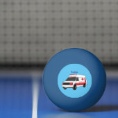 かわいい赤い救急車の漫画 卓球ボール (ネット)