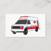 かわいい赤い救急車の漫画 名刺 (裏面)