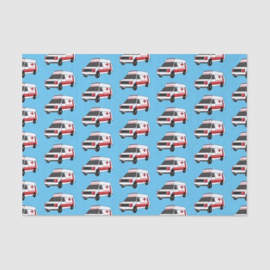 かわいい赤い救急車の漫画 薄葉紙 (正面)