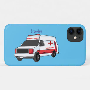 かわいい赤い救急車の漫画 iPhone 11 ケース
