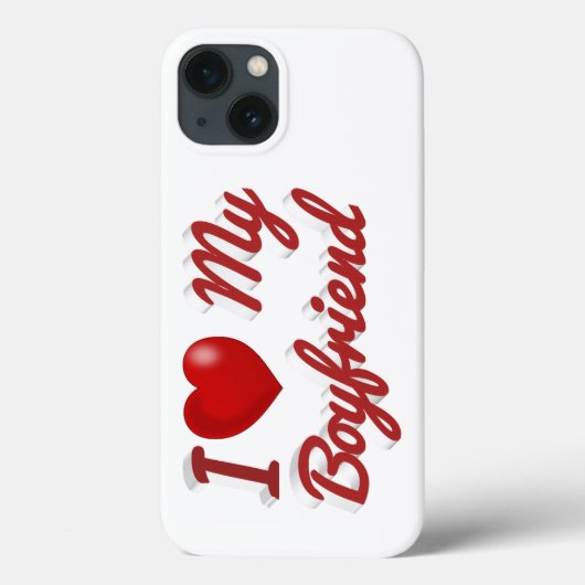 かわいい赤い文字で「I Love My Boyfriend」と書かれたiPhoneケース Case-Mate iPhoneケース (裏面)