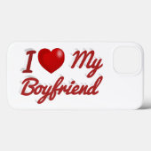 かわいい赤い文字で「I Love My Boyfriend」と書かれたiPhoneケース Case-Mate iPhoneケース (裏面 (横))