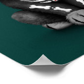 かわいい赤い日の死んだ子犬のティール(緑がかった色) ポスター (角)