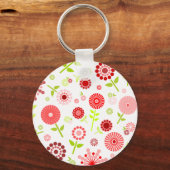 かわいい赤い春の花 キーホルダー (正面)