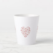 かわいい赤い本読とハート柄 カフェラテマグ (正面)