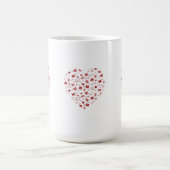 かわいい赤い本読とハート柄 コーヒーマグカップ (中央)