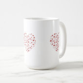かわいい赤い本読とハート柄 コーヒーマグカップ (正面右)