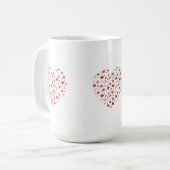 かわいい赤い本読とハート柄 コーヒーマグカップ (正面左)