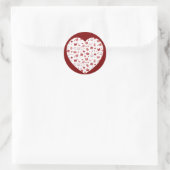 かわいい赤い本読とハート柄 ラウンドシール (バッグ)