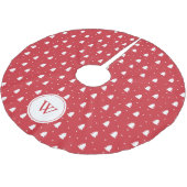 かわいい赤い松の木柄パーソナライズされた ブラッシュドポリエステルツリースカート (アングル)