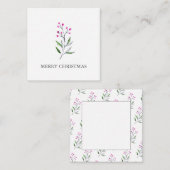 かわいい赤い果実とホリーの水色のクリスマス ノートカード (正面/裏面)