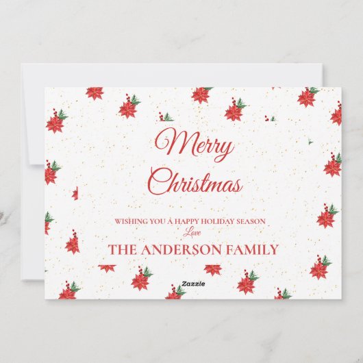 かわいい赤い果実のギフトキャンディケーンメリークリスマス シーズンカード (裏面)