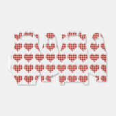 かわいい赤い格子模様のハートとドット模様 フェイバーボックス (折り畳みなし)