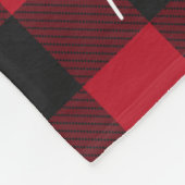 かわいい赤い格子模様メリークリスマスサンタクロースの休日 フリースブランケット (角)