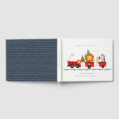 かわいい赤い森林動物はどんな年齢の誕生日を訓練 ゲストブック (全面)