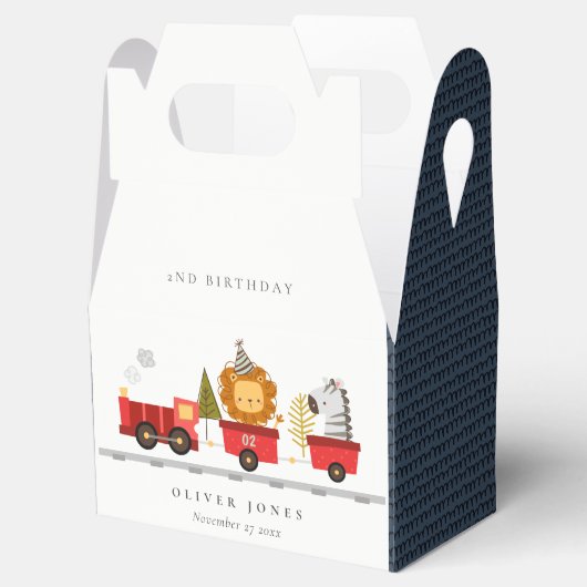 かわいい赤い森林動物はどんな年齢の誕生日を訓練 フェイバーボックス (オープン)