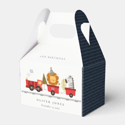 かわいい赤い森林動物はどんな年齢の誕生日を訓練 フェイバーボックス (正面サイド)