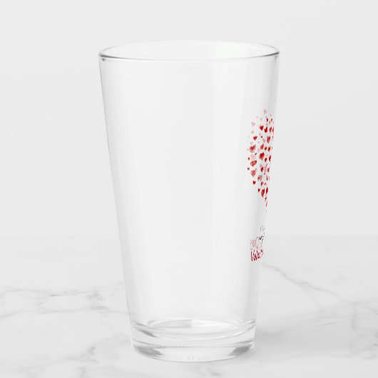 かわいい赤い水カラーハートハッピーバレンタインデー タンブラーグラス (右)