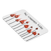 かわいい赤い水カラーハートハッピーバレンタインデー マグネット (右側)