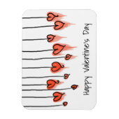 かわいい赤い水カラーハートハッピーバレンタインデー マグネット (縦)