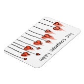 かわいい赤い水カラーハートハッピーバレンタインデー マグネット (左側)