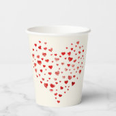 かわいい赤い水カラーハートハッピーバレンタインデー 紙コップ (裏面)