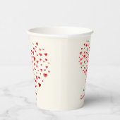 かわいい赤い水カラーハートハッピーバレンタインデー 紙コップ (右)