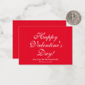 かわいい赤い水玉模様カスタムバレンタインデー ノートカード (正面/裏面インサイチュ)
