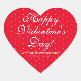 かわいい赤い水玉模様カスタムバレンタインデー ハートシール