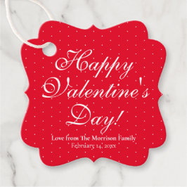 かわいい赤い水玉模様カスタムバレンタインデー フェイバータグ