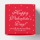 かわいい赤い水玉模様カスタムバレンタインデー フェイバーボックス (上部)