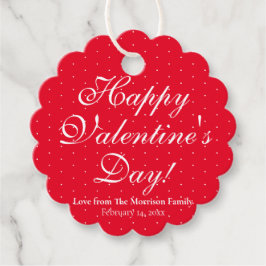 かわいい赤い水玉模様カスタム文字バレンタインデー フェイバータグ