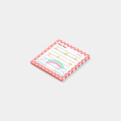 かわいい赤い水玉模様、かわいい星と虹3" x 3" ポストイット (アングル)
