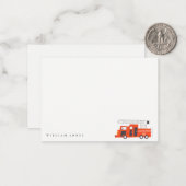 かわいい赤い消防車エンジンキッズ任意の年齢誕生日 ノートカード (正面/裏面インサイチュ)