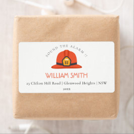 かわいい赤い消防車エンジンハットキッド誕生日アドレス ラベル