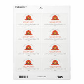 かわいい赤い消防車エンジンハットキッド誕生日アドレス ラベル (フルシート)