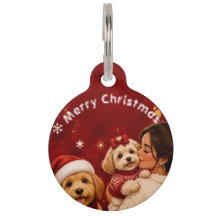 かわいい赤い深紅のメリークリスマス犬の名前の写真