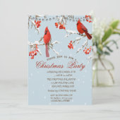 かわいい赤い深紅色ツリー雪クリスマス 招待状 (スタンド正面)