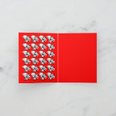 かわいい赤い牛のアートブランクグリーティングカードギフト サンキューカード (内部)