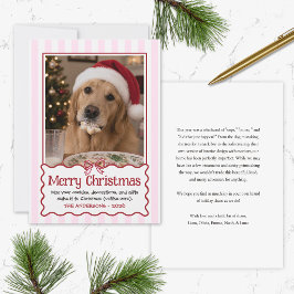 かわいい赤い犬の面白いクリスマスカード ペット ジョーク シーズンカード