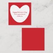 かわいい赤い白いハートの子供たちの教室バレンタイン エンクロージャーカード (正面/裏面)